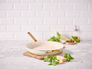 GreenPan Padova PFAS Free Frypan 32cm with Helper Handle Cream