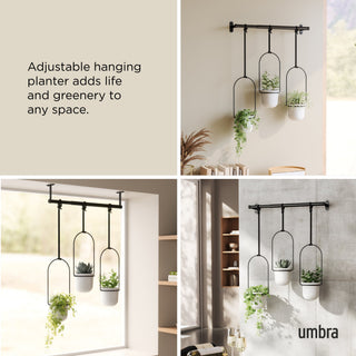 Umbra Triflora Hanging Planter - Set Of 3 - White/Black
