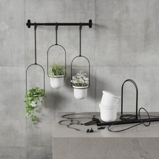 Umbra Triflora Hanging Planter - Set Of 3 - White/Black