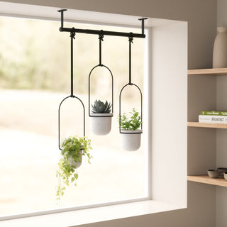 Umbra Triflora Hanging Planter - Set Of 3 - White/Black