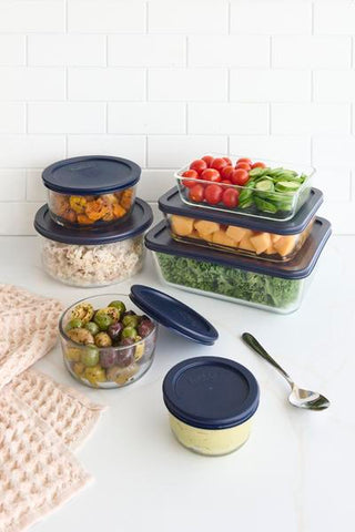 Pyrex Simply Store 2 Cup Round Blue Lid