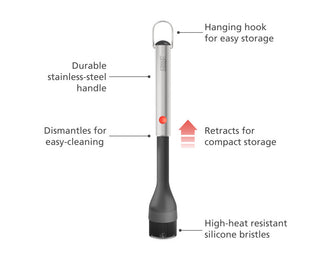 Joseph Joseph GrillOut BBQ Silicone Basting Brush with retractable head