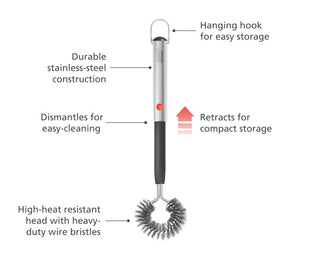 Joseph Joseph GrillOut Heavy-duty BBQ Cleaning Brush with retractable head
