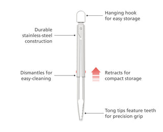 Joseph Joseph GrillOut BBQ Tongs with retractable arms