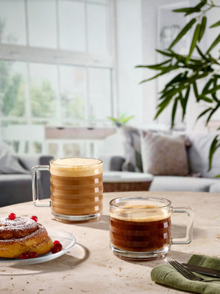 Pasabahce Bricks Glass Coffee/Tea Mug 320ml
