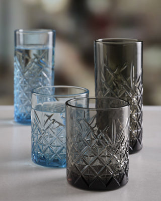 Pasabahce Timeless Double Old Fashioned Blue 345ml - Set 4 Clearance