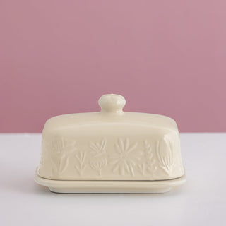 Mason Cash In The Meadow Cream Butter Dish, 9 x 15.6 x 10.6cm