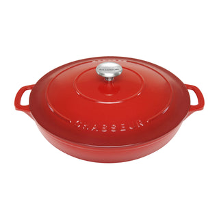 Chasseur Round Cast Iron Non-stick Inferno Red Casserole 30cm/2.5l