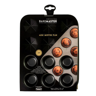 Bakemaster 12 Cup Mini Muffin Pan 26 x 20cm/4.5 x 2cm - Non-stick