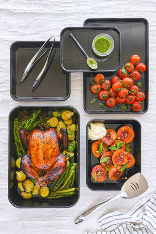Bakemaster Professional Vitreous Enamel Roasting Pan 40 x 28 x 8cm - Non-stick