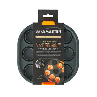 Bakemaster Silicone Collapsible 9 Cup Mini Muffin Air Fryer Insert 21 x 21 x 4cm
