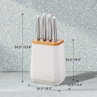 Furi Stone Knife Block Snow Terrazzo Set 5 Piece