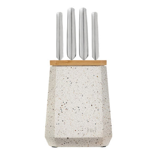 Furi Stone Knife Block Azure Terrazzo Set 5 Piece