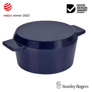 Stanley Rogers Cast Iron French Oven Mid Blue 28cm