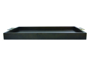 Chef Inox Room Service Tray Dark Mangowood with Aluminium Handles 620x400x50mm