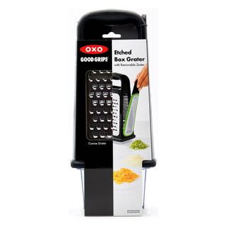 Oxo Etched Box Grater with Removable Zester