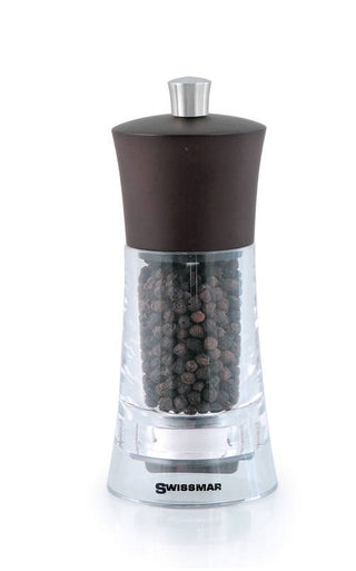 Swissmar Torre Acrylic Pepper Grinder With Wood Top 15cm