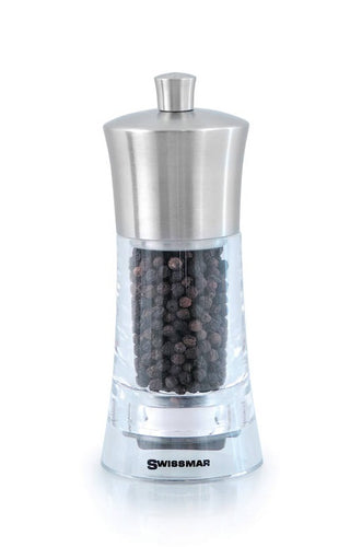 Swissmar Torre Acrylic Pepper Grinder With Stainless Steel Top 15cm