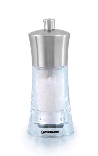 Swissmar Torre Acrylic Salt Grinder With Stainless Steel Top 15cm