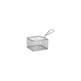 Chef Inox Wire Serving Basket Square with Handle 95x95x75mm