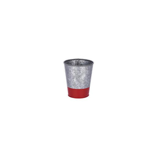 Chef Inox Coney Island Galvanised Pot with Red Base 95x105mm