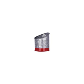 Chef Inox Coney Island Slant Galvanised Pot with Red Base 105x115mm