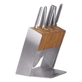 Global Katana 6pc Knife Block - Bamboo