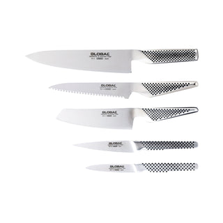 Global Katana 6pc Knife Block - Bamboo