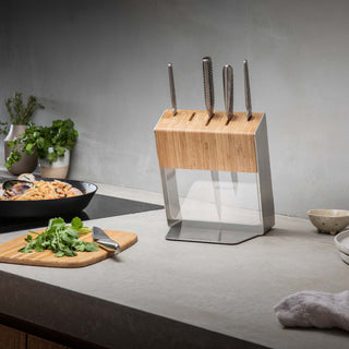 Global Katana 6pc Knife Block - Bamboo