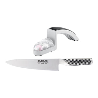 Global Cook's Knife & Sharpener Set