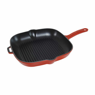 Chasseur Square Cast Iron Non-stick Federation Red Grill 25cm