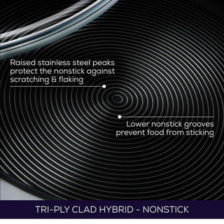 Circulon C-Series Hybrid Clad Stainless Steel Nonstick Induction Open Stirfry 32cm