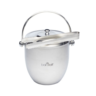 BarCraft Stainless Steel Ice Bucket with Lid and Tongs