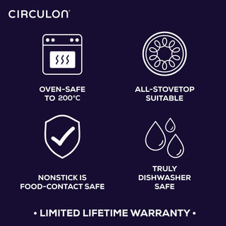 Circulon ScratchDefense A1 Nonstick Induction Skillet 21.5cm & Casserole 28.5cm