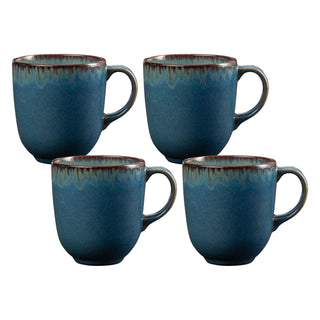 Mason Cash Reactive Glaze Set Of 4 Blue Mugs 400ml