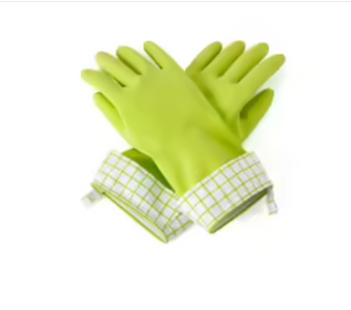 Full Circle atural Latex Cleaig Gloves Large Green