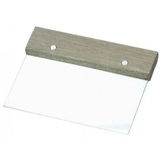 Chef Inox Stainless Steel Dough Scraper With Wood Handle â€“ 150x75mm