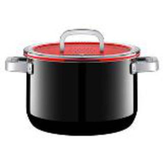 Wmf High Casserole With Lid 24Cm 6.4Ltr - Black