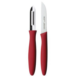 WMF Red Vegetable Knife and Peeler Set 2pce