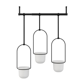 Umbra Triflora Hanging Planter - Set Of 3 - White/Black