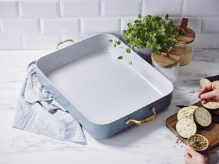 GreenPan Padova Smokey Blue PFAS Free Roasting Pan