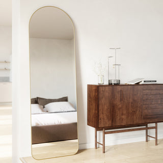 Umbra Hubba Arched Leaning Mirror - Brass