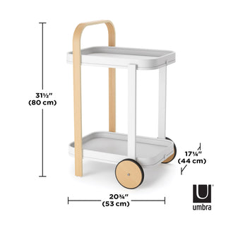 Umbra Bellwood Bar Serving Cart - White/Natural