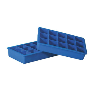 Avanti Set Of 2 Silicone 15 Cup Square Ice Cube Tray In Hang Sell Sleeve- Blue