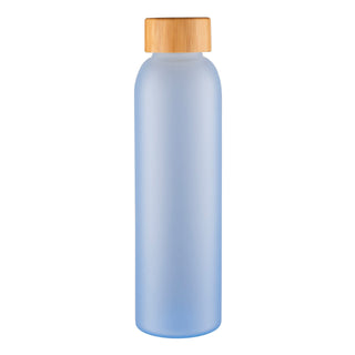 Avanti Velvet Coated Glass Water Bottle - 550ml - Frosted Blue