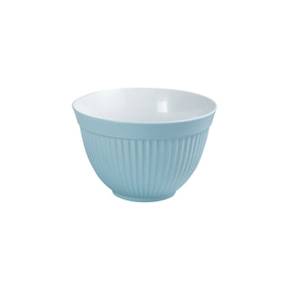 Avanti Melamine Medium Two-Tone Ribbed Bowl, 18Cm/1.4 Litre - Duck Egg Blue/White