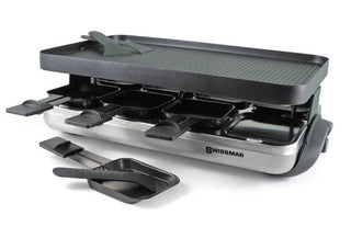 SWISSMAR VALAIS 8 PERSON RACLETTE PARTY GRILL STAINLESS STEEL BASE